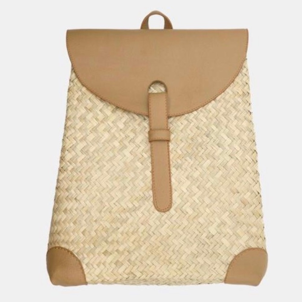 New!Olli Ella Nami Seagrass Backpack/Vegan Leather